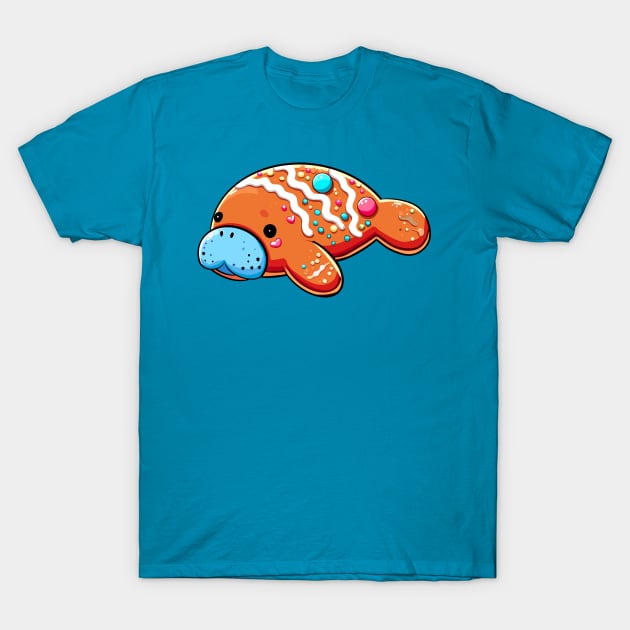 Gingerbread Manatee T-Shirt by Ghost on Toast